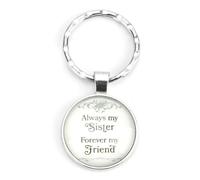 MUCOOS Personalized Friendship Keychain, Friend Keychain, Sister Keychain, Simple and Exquisite Keychain, Intimate Gift for Friends, Gift for Women, Round Keychain