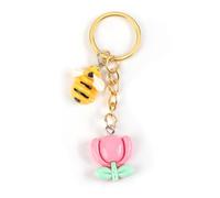 MUCOOS Personalized Keychain, Bright Flower and Bee Design, Novelty Keychain, Funny Key Ring, Gift for Women, Cute Keychain,Thank You Gifts for Women,Retirement Gifts for Women,Couple Gifts