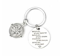 MUCOOS Personalized Keychain, Compass Design, Encouragement Gift,Personalised Keyrings,Motivational Gifts,Gifts for Students from Teachers,Friendship Gifts for Women,Inspirational Gifts for Women