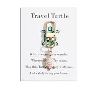 MUCOOS Pink Travel Turtle Keychain, Great Gift for Friends, Parents, Or Mothers to Encourage Them on Their Birthdays. Keychain with a Card.