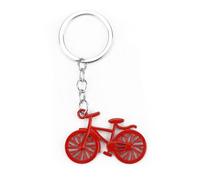 MUCOOS Red Bicycle Keychain, Funny Keyring, Gift for Teachers, Students, Friends, Metallic Color Family