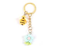 MUCOOS Vibrant Flower and Bee Keychain,Cute Keyring,Personalised Keyring,Teacher Gifts, Birthday Gifts for Women, Friend Gifts,Thank You Keyring,Friendship Gifts for Women,Keyrings for Women