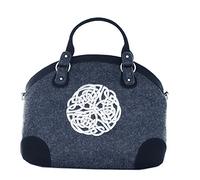 Mucros Weavers Celtic Weave Wool & PU Leather Tote Handbag grey Size: One size