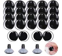 MUCUNNIA 100pcs 25mm 3D Clear Moon Safety Eyes for Amigurumi with Washers | Crescent Glitter Crochet Eyes, Bowl Washers, Snap on Easily and Securely, Eyes for Crochet Animals, DIY Craft Decorations