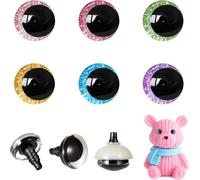 MUCUNNIA 120pcs 14mm 3D Glitter Safety Eyes for Crocheting with Washers Moon Crochet Amigurumi Eyes for Crochet Animals Craft Eyes Doll Eyes Stuffed Crochet Eyes for Crafts Halloween Decorations