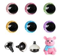 MUCUNNIA 120pcs 16mm 3D Glitter Safety Eyes for Crocheting with Washers Moon Crochet Amigurumi Eyes for Crochet Animals Craft Eyes Doll Eyes Stuffed Crochet Eyes for Crafts Halloween Decorations