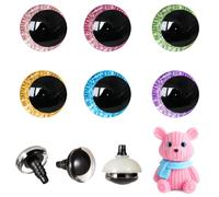 MUCUNNIA 120pcs 20mm 3D Glitter Safety Eyes for Crocheting with Washers Moon Crochet Amigurumi Eyes for Crochet Animals Craft Eyes Doll Eyes Stuffed Crochet Eyes for Crafts Halloween Decorations