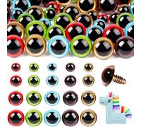 MUCUNNIA 160 PCS 10-18 MM Safety Eyes for Crochet Toys with Washers Safety Eyes for Amigurumi Colorful Plastic Safety Eyes for Toy Making Crochet Craft Safety Eyes for DIY Halloween Decorations