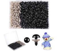 MUCUNNIA 200pcs 12mm Safety Eyes for Amigurumi with Washers Plastic Black Safety Eyes for Crochet Craft Safety Eyes for DIY Halloween Decorations Crochet Stuffed Animals Crafting