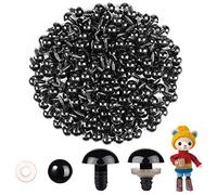 MUCUNNIA 200pcs 16mm Safety Eyes for Crochet Toys with Washers Plastic Black Safety Eyes for Amigurumi Craft Safety Eyes for Crochet DIY Christmas Crochet Stuffed Animals Crafting