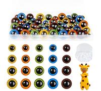 MUCUNNIA Safety Eyes 80 PCS 10mm-18mm Safety Eyes for Amigurumi Plastic Craft Colored Safety Eyes for Crochet with Washers Crochet Eyes for Plush Stuffed Animals, Stuffed Toy and Halloween Decorations