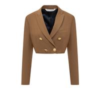 Mud Cotton Blend Blazer, female, Palm Angels, Blazers, Brown, S, Jackets S