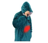 Mud Daddy Warm Daddy Heated Hoodie, Double Layer, Front and Back Heating, Rechargeable Oversized hoodie, Temperature Control, Unisex, One Size - Green