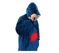 Mud Daddy Warm Daddy Heated Hoodie, Double Layer, Front and Back Heating, Rechargeable Oversized Hoodie, Temperature Control, Unisex, One Size - Blue