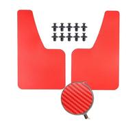 Mud Flap Splash Guard Carbon Fiber Effect Molded Mudguards Fender Cover Front Rear Accessories Van SUV RED Black Set Car Auto Splash Guards Mud Flaps Mud Flap(2Piece red)