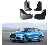Mud flaps (mudguards) for A&udi Q3 2016 2017 2018 cars - 4PCS black set for front/rear splash protection. Shields against road spray, grit, and UK weather.