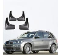 Mud flaps (mudguards) for BMW X5 E70 2008-2016 cars - 4PCS black set for front/rear splash protection. Shields against road spray, grit, and UK weather.