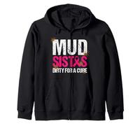 Mud girl Run Dirty for a Cure Breast Cancer Charity Zip Hoodie