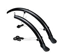 Mud Guards for Mountain Bike Adjustable 26 inch MTB Bicycle Mudguard Moutain Bike Fender Double Bracing Adjustable Size wings Chrome plastic for Disc Brake