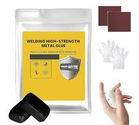 Mud Iron Glue, Repair Mud Iron Glue, Welding High-Strength Metal glue, Waterproof Heat Resistant for Metal, Ceramic, Plastic, And Wood, With Bring Sandpaper and Disposable Gloves, 160g (Black)