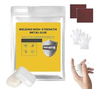 Mud Iron Glue, Repair Mud Iron Glue, Welding High-Strength Metal glue, Waterproof Heat Resistant for Metal, Ceramic, Plastic, And Wood, With Bring Sandpaper and Disposable Gloves, 160g (White)