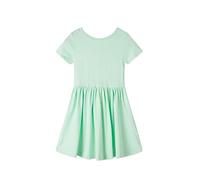 Mud Kingdom 5 Years Girls Dress Backless A-Line Swing Skater Dresses for Little Girl Short Sleeve Twirly Sundress Plain Green