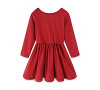 Mud Kingdom 6 Years Girls Dresses for Little Girl Backless Twirly Skater Dress Crewneck A-Line Swing Dress Burgundy