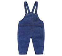 Mud Kingdom 7-8 Years Boys Dungarees Adjustable Braces Denim Ovearalls for Little Boy Cotton Plain Jean Pants Blue
