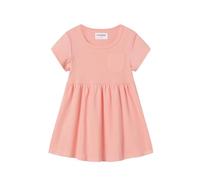 Mud Kingdom 7-8 Years Girls Summer Dresses for Little Girl Crew Neck Short Sleeve Dress A-Line Skater Dress Solid Pink