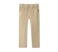 Mud Kingdom Big Boys Khaki Trousers Straight Fit Cotton Twill School Uniform for Boy Elastic Waist Chino Pants 11-12 Years