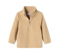 Mud Kingdom Big Boys Mock Neck Sweatshirt Quarter Zip Pullover for Boy Polar Fleece Tops Solid Plain Beige 11-12 Years
