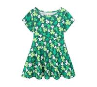Mud Kingdom Big Girls Dress St. Patrick's Day Traditional Clover Summer Green 9-10 Years