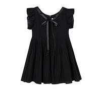 Mud Kingdom Boutique Toddler Girls Summer Dress Cute Bow Black 4 Years