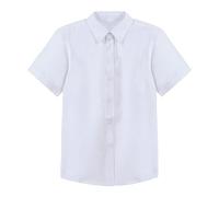 Mud Kingdom Boy's Button-Down Shirts Short Sleeve School Uniform for Big Boy Solid Dress Shirts White 11-12 Years