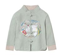 Mud Kingdom Boys Embroidery Chines Tang New Years Jacket for Baby Boy Retro Long Sleeve Outerwear Green 12-18 Months