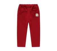 Mud Kingdom Boys Fleece Lining Trousers Elastic Waist Warm Pants for Little Boy Anchor Pattern Red 5 Years