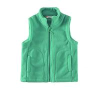 Mud Kingdom Boys Gilet 9-10 Years Polar Fleece Full Zip Body Warmer for Big Boy Solid Stand-Up Collar Cozy Outerwear Turquoise