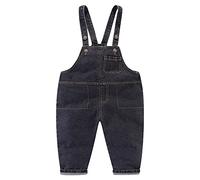 Mud Kingdom Boys Girls Denim Dungarees Kids Adjustable Braces Jean Ovearalls Cotton Plain Workwear For 12 Months-8 Years