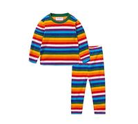 Mud Kingdom Boys Pajama Set Polar Fleece Rainbow Stripe Nightwear for Todder Boy Pull On Loungewear 4 Years