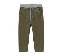 Mud Kingdom Cotton Trousers Casual Twill Ribbed Elastic Waist Bottoms with Pockets Adjustable Drawstring Solid Green Little Boys 4 Years