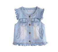 Mud Kingdom Cute Little Girls Denim Vest Fashion Light Blue 5 Years