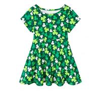 Mud Kingdom Girls Dress Short Sleeve Twirly Skater Dresses Backless A-Line Swing Sundress Plain
