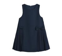 Mud Kingdom Girls Dresses Sleeveless Pleated Pinafore Dress for Toddler Girl Two Bow Decorations Round Neck School Uniform Navy Blue 2 Years