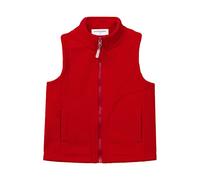 Mud Kingdom Girls' Gilets Polar Fleece Full Zip Body Warmer for Toddler Girl Stand-Up Collar Solid Outerwear Red 4 Years