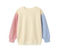 Mud Kingdom Girls Sweatshirt Shoulder Drop Pullover for Big Girl Crewneck Color Block Tops White 9-10 Years