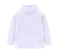Mud Kingdom Girls Tops Mock Neck Fleece Lining Base Layer for Toddler Girl Long Sleeve T-Shirt White 3 Years