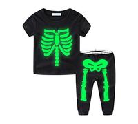 Mud Kingdom Glow Halloween Skeleton Baby Boy Pajamas Pants Outfit 12 Months Black Summer
