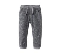 Mud Kingdom Jogging Bottoms Toddler Boys 2 Years Drawstring Jogger Sweatpants Cotton Tracksuit Trouses Ribbed Elastic Waist Knit Pants with Pockets Pull On Grey Star Autumn