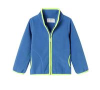 Mud Kingdom Kids Fleece Jacket Full Zipper Stand Collar Outerwear for Toddler Boys Solid Lightweight Cardigan Blue 3 Years