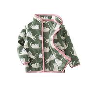 Mud Kingdom Lightweight Fleece Jacket for Toddler Girls Full Zipper Cartoon Cats Cute Green 2 Years Zipper